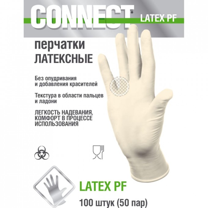 Латексные перчатки CONNECT CT0000004668 7433923